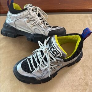 Gucci Silver chunky sole sneakers